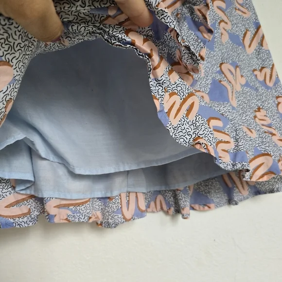 Retro 80s 90s Multi Memphis Style Ruffle Skirt Size Small Compañía Fantástica - Picture 8 of 11